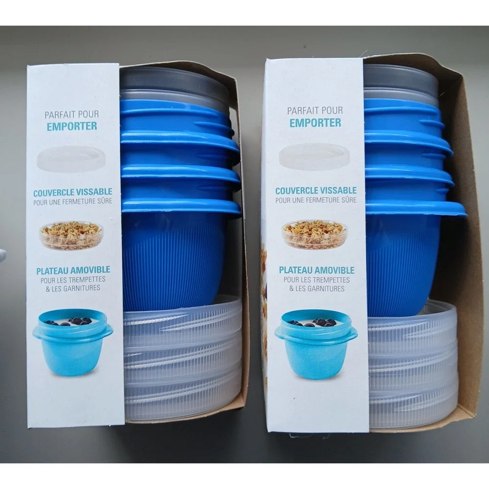 New Rubbermaid Take Alongs Twist & Seal Food Storage Containers Set Of 6 Blue